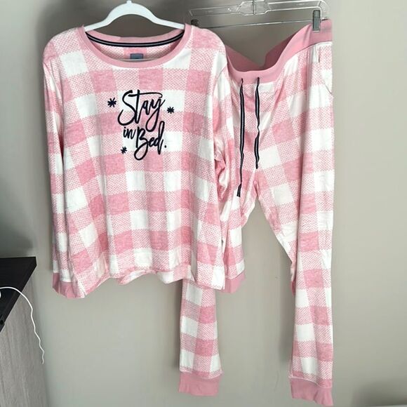 Jane and Bleecker - Silky Stretch Fleece “Stay In Bed” Pajama Set - New! - Picture 1 of 6